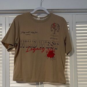 Wild West Graphic Tee in Tan